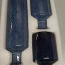 Blue Ceramic Vase Set - 3 Blue Small Vases, Farmhouse Country Flower Vase Home Decor, Living Room Decoration, Table Decoration, Fireplace Decor, and Entrance Decorations Centerpieces