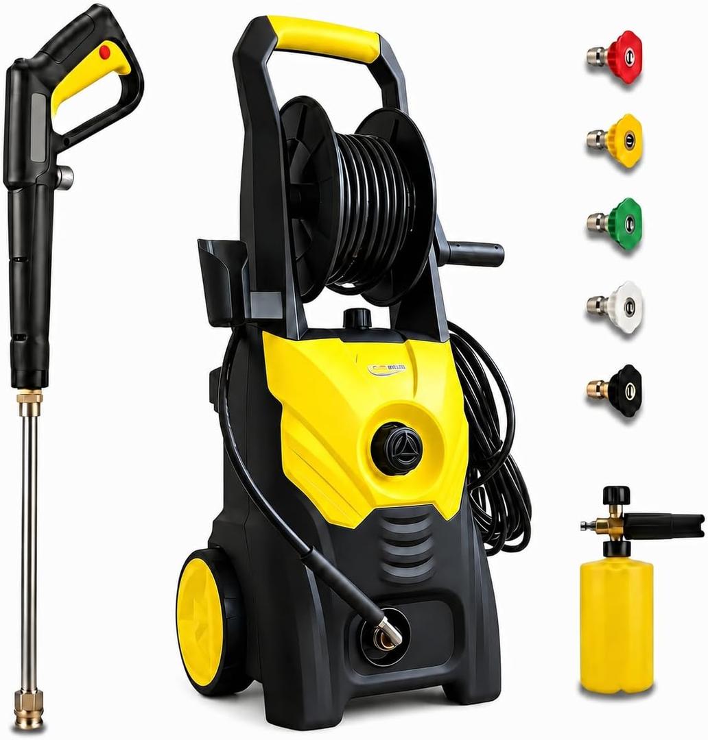3000 PSI Electric Pressure Washer, 2.3 Max GPM, 1625W, Yellow
