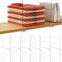 HBlife 12 Inches Tall [Extra Tall Version] Clear Shelf Dividers, Pack of 12 Purse Organizer for Closet Perfect for Sweater, Shirts, Handbags, Acrylic Adjustable Bookshelf for Organization