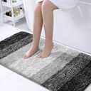 OLANLY Bathroom Runner Rugs 47x24, Extra Soft Absorbent Microfiber Bath Rugs, Rubber Backing, Quick Dry, Machine Washable Bath Mats for Bathroom Floor, Tub, Shower and Home Decor Accessories, Black
