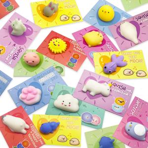 28 Pack Valentines Day Cards with Mochi Squishy Toys for Kids, Cute Kawaii Squishies School Classroom Valentine Exchange Set, Valentines Party Favors and Greeting Cards