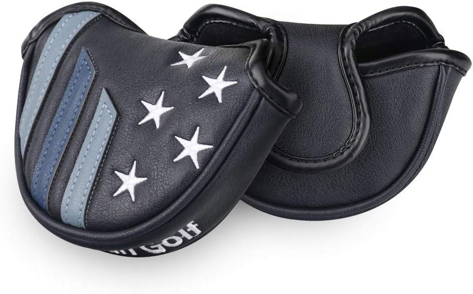 Craftsman Golf Blue Strips Stars Mallet Mid-Mallet Blade Putter Head Cover Headcover Magnetic Closure Alignment Stick Case Holder