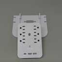 Wall Outlet Extender with Surge Protector, 6 AC Outlets, Shelf, 2 USB & USB C Charging Ports - Home & Dorm Plug Expander