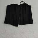 Sexy Strapless Corset For Women, Lace Up Backless Crop Tube, Going Out Bandeau Top (Small, Black)