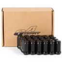 GAsupply Black Lug Nuts 14X1.5, Close End Bulge Acorn Lug Nuts 3/4 inch Hex 1.9inch Tall Conical Seat (24 Pack)