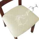 Genina Waterproof Seat Covers for Dining Room Chairs Covers Dining Chair Cover Kitchen Chair Covers (Beige, 6 Pcs)