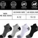 Mens Ankle Cotton Socks 8 Pairs Cushioned Breathable Running Socks Athletic Ankle Anti-Blister Sports Running Socks (Small-Medium, Grey)