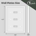 Triple Toggle Light Switch Cover Plate White Classic Decorative Light Switch Plates Cover 3-Gang Wall Plate Cover