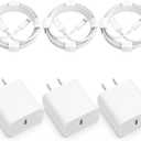 USB C Charger iPhone Charger Fast Charging 3Pack 20W Type C Wall Charger Block with 6FT Long USB C Charger Cable Compatible for iPhone 14Pro/13 Pro/12/12 Pro Max/11/XS Max/XS/XR/X/8 (White)