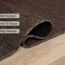 Darla Textured Foldable Indoor Outdoor Rug, 8x10, Weather Resistant, Easy Clean, UV Resistant, Lightweight Contemporary Geometric Patio Carpet for Porch, Deck, Living Room (8'x10', Brown)