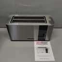 Mueller UltraToast Full Stainless Steel Toaster 4 Slice, Long Extra-Wide Slots for Bagels and Waffles, 6 Browning Levels, LED Display, Cancel/Defrost/Reheat Functions & Removable Tray, Kitchen Gadgets