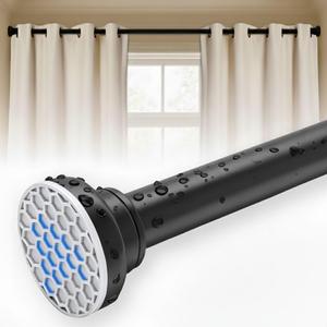 Black Shower Curtain Rod 24-40 Inch Integration Tension Curtain Rod, Load 44LBS No Splice 304 Stainless Steel Adjustable Spring Heavy Duty Tension Rods for Bathroom Windows No Drill Non Slip
