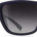 SUNGAIT Unisex Polarized Sunglasses Stylish Sun Glasses with Spring Hinges for Men & Women, Color: Blue Frame (Matte Finish)/Grey Gradient Lens