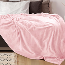 Bedding Fleece Blanket Pink Fuzzy Soft Anti-Static Microfiber Bed Blanket 70x88
