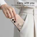 Magnetic Phone Ring Grip Holder, Silicone Finger Loop Grip, Compatible with MasSafe, Back of Phone for iPhone Pro Max/Plus/16/15/15/14/13/12 Series, Oat