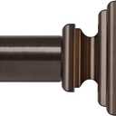 KAMANINA Bronze Curtain Rods for Windows 72 to 144 Inch(6-12ft), Heavy Duty Long 1 Inch Curtain Rod 32 to 144 Inches, Decorative Single Drapery Rods, Square End (72-144")