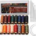 0.8 mm Leather Sewing Thread, 16 Colors 32 Yards Waxed Thread, Round Waxed Thread, Wax String for Bracelet Making, Sewing Stitching, Bookbinding, Braiding