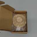 MECCANIXITY 6 Pcs Mini Straw Hats, 3 Inch Knitting Miniature Doll Straw Hats Natural Small Cap for Dollhouse DIY Craft Decoration Accessories Mini House Garment Decor, m Size Wood Color