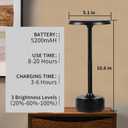 Small Table Lamp With 5200mah Battery - Rechargeable Desk Lamp For Cozy Nights, Usb-C Fast Charging & Stepless Dimming, Cordless Table Lamp With 3 Lighting Modes For Bedroom, Office & Travel(Black)