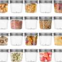 Plastic Mason Jars 4 Ounce Clear Storage Containers with Lids Small Plastic Jars for Food Storage,Canning,BPA Free (Silver, 20 Pack)
