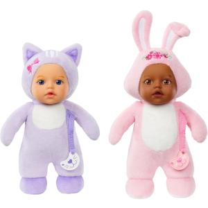 Baby Born Cozy Cuties Soft Baby Doll- Bear & Puppy 2-Pack, Plush Baby Doll for Newborn Babies Ages 0 & Up