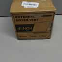 Hon&Guan 4 Inch Dryer Vent Cover Outside with Removable Mesh, Wall Mount Extractor Vent with Rubber Cushioned Non-Return Flap, High Quality Iron Outside Dryer Vent Cover for House (Black)