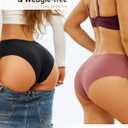 Sth Big High Waisted Seamless Underwear for Women No Show Panties Cheeky Scalloped Edge Bikini Breathable Briefs 6 Pack (XXL)
