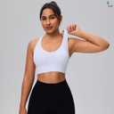 High Support Sports Bras for Women, Padded Criss Cross Seamless 3 Pack (XXL)