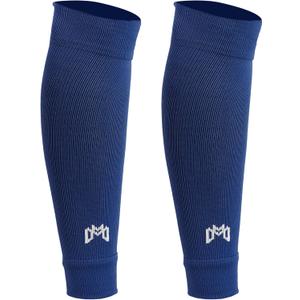 Pre Cut Soccer Sock Sleeves, Companion for Soccer Grip Socks, Securely Holds Shin Guards, Compression Leg Warmer (One Size, Navy)