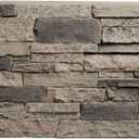 Ekena Millwork 49"W x 25 1/2"H x 1 1/4"D Acadia Ledge Stacked Stone, StoneWall Faux Stone Siding Panel, Smokey Ridge