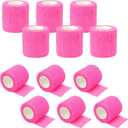 12 Rolls Athletic Pre Wrap Tape, 2 Inch x 5 Yards Self Adhesive Bandage Wrap, Cohesive Bandages for Athletic Baseball, Sports, Pets, Wrist, Ankle, Hands, Knees (Pink)
