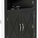 ChooChoo Corner Storage Cabinet, Small Corner Cabinet with Barn Door Design and Adjustable Shelf, Home Space Saver for Living Room, Bathroom, Kitchen, Black