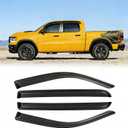 Window Rain Guards for 2019-2025 Dodge Ram 1500 Crew Cab(New Body Style), Window Visor Vent Wind Shade Deflector Rain Shield Protector Sun Visor 2020 2021 2022 2023 2024, Tape-on/Outside-Mount, 4PCS