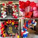 RUBFAC 129pcs Red Balloons Different Sizes 18 12 10 5 Inch for Garland Arch, Premium Latex Balloons Wedding Anniversary Bachelorette Casino Birthday Party Decorations