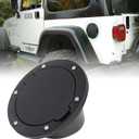 JeCar Gas Cap Cover Aluminum Fuel Filler Door for Jeep Wrangler 1997-2006 TJ, Black