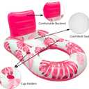 Pool Floats for Adults,Large Inflatable Pool Lounger,Pool Floats Chairs Tanning Bed for Swimming Pool,Party with Cup Holders,Backtest,Foodrest (red)