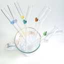 Reusable Glass Straws 8 Colorful Heart-Shaped Bent Straws with Cleaning Brushes, 8"x 0.3" Thick Clear Drinking Straw Set High Borosilicate Glass Drinking Straw for Tumblers 10 Pack Gift Wrap