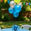 Aluminum Foil Balloon Weights for Parties (12 pcs) - 0.31lb (140g) Each - Premium Balloon Anchors for Birthday, Wedding, Dinner, Indoor & Outdoor DecorationsLight Blue 12pcs