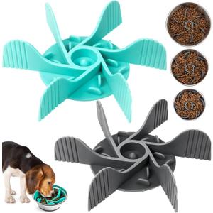 2 Pcs Dog Bowl Slow Feeder Insert, Cuttable Slow Feeder Dog Bowl Insert with Strong Suction Cups, Cat Dog Feeding Supplies, Slow Feeder for Most Dogs Bowl or Dogs Dish