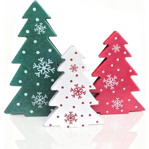 Wooden Mini Christmas Tree Decor Tabletop Centerpieces Wooden Xmas Tree Signs for Indoor Christmas Decorations Holiday Party Ornament