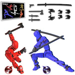 (Pre-Assembled) Dummy13 Magnetic Action Figure Set, Titan 13 T13 Action Figure, Anti-Gravity Style, Magnetic Articulated Figures, Gifts & Children's Day Gifts for Kids (Red+Blue(Boxed))