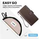 Portable Dog Bowls with Clasp,Foldable Outdoor Dog Water Bowls Leak Proof Pet Feeding Dish Hiking Accessories for Camping Traveling Walking (Pink)