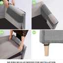 Cat Scratch Couch Protector,23.6" L*19.7" W Scratching Furniture Protector Pad,Cat Scratch Sofa Arm Sheild with Grey Natural Sisal for Protecting Couch Sofa Chair Furniture (Grey/Left Hand)