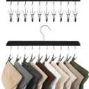 StorageWorks Hat Rack, Closet Organizer and Storage for Baseball Caps,Set of 2 with 10 Adjustable Stainless Steel Clips, Fits All Caps, Black (14"W x 7.5"H)
