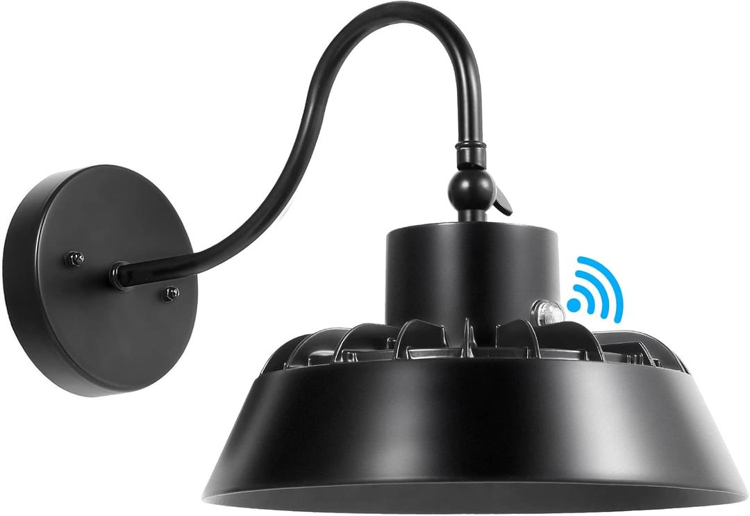 LED Gooseneck Barn Light, 50W 5000K Daylight 6500LM Dusk to Dawn Outdoor Farmhouse Wall Mount Light with Photocell,400W MH/HPS Equiv,Swivel Head LED Wall Lantern Light for Porch Yard Street