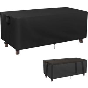 Kingling Patio Table Covers, Rectangular Outdoor Dining Table Cover 60 inch Outdoor Coffee Table Covers Waterproof Heavy Duty Patio Furniture Covers for Outside - 60''L x 35''W x 28''H (Black)