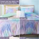 Intelligent Design Twin Comforter Set, Watercolor Twin Bedding Sets, Tie Dye Comforter Set for Teen Girl & Boys, 3 Pieces Cassiopeia Comforter, Sham, Throw Pillow Twin/Twin XL Pink/Blue
