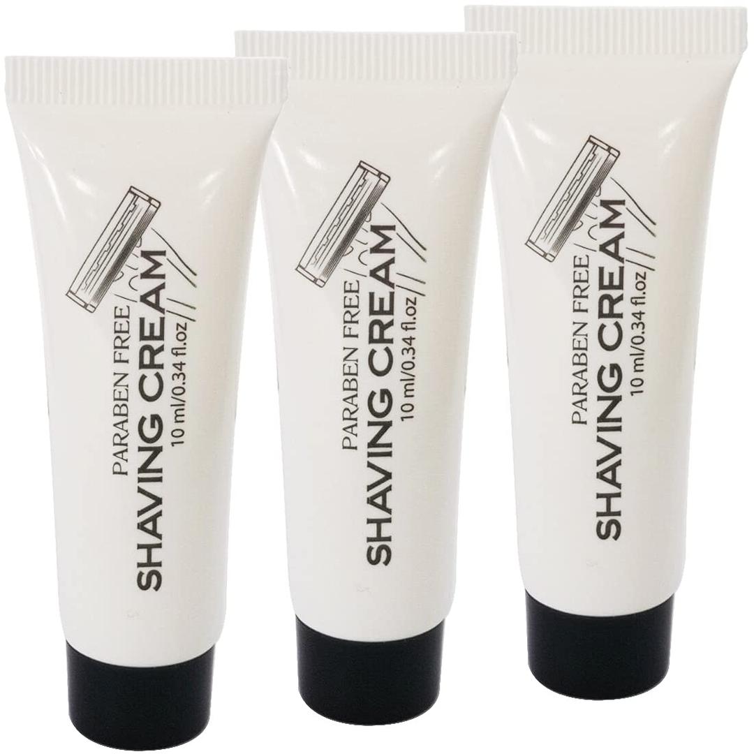 Disposable Shaving Cream 10g/10ml/0.34fl.oz in Bulk Individually Wrapped Travel Size Hotel Toiletries Amenities - Pack of 48