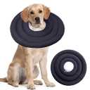 IDOMIK Dog Recovery Collar, Waterproof Soft Dog Cone After Surgery, Comfy Protective Elizabethan Collar Alternative for Dogs Cats, Adjustable Pet Neck Donut Cone Anti-Licking Biting Wounds,Grey,S