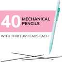 BIC Xtra-Smooth Pastel Mechanical Pencils with Erasers, Medium Point (0.7mm), 40-Count Pack, Bulk Mechanical Pencils for School or Office Supplies